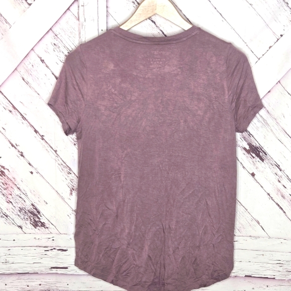 AERO Embroidered Floral Light Mauve Pink Tee - Picture 4 of 4